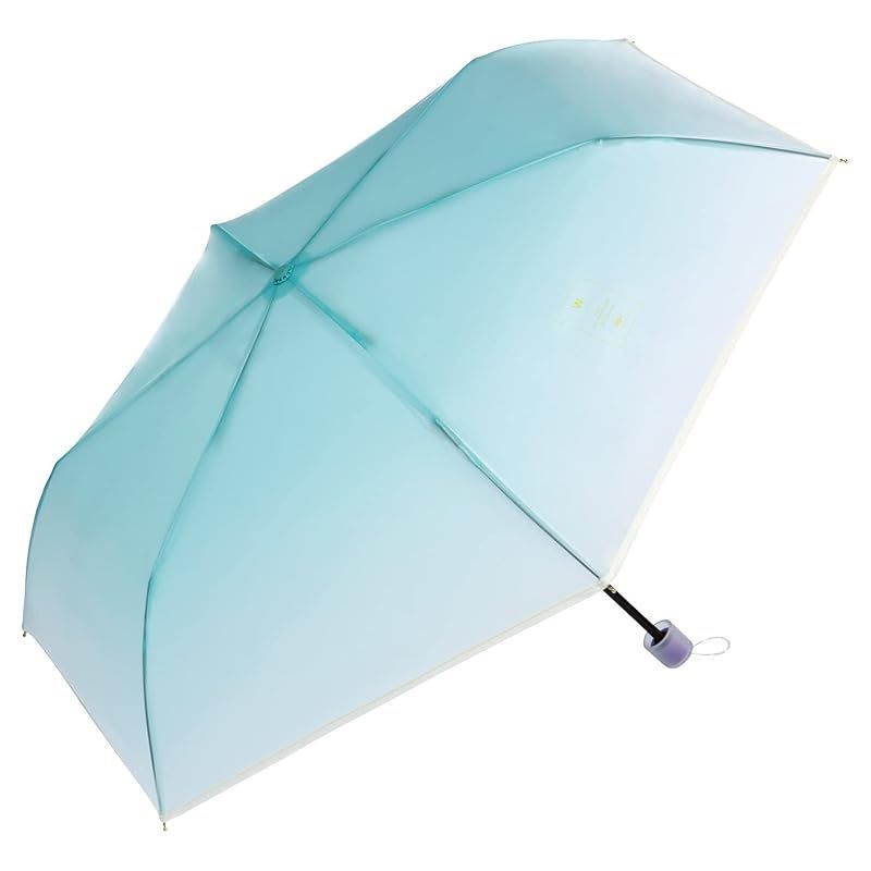 Wpc. 折りたたみ傘 [ビニール傘] コスメティックアンブレラ ミニ ブルー 雨傘 50cm グラデーション 映え フォトジェニック パステル 丈夫 おしゃれ 可愛い 女性 PT-WN003-002 1