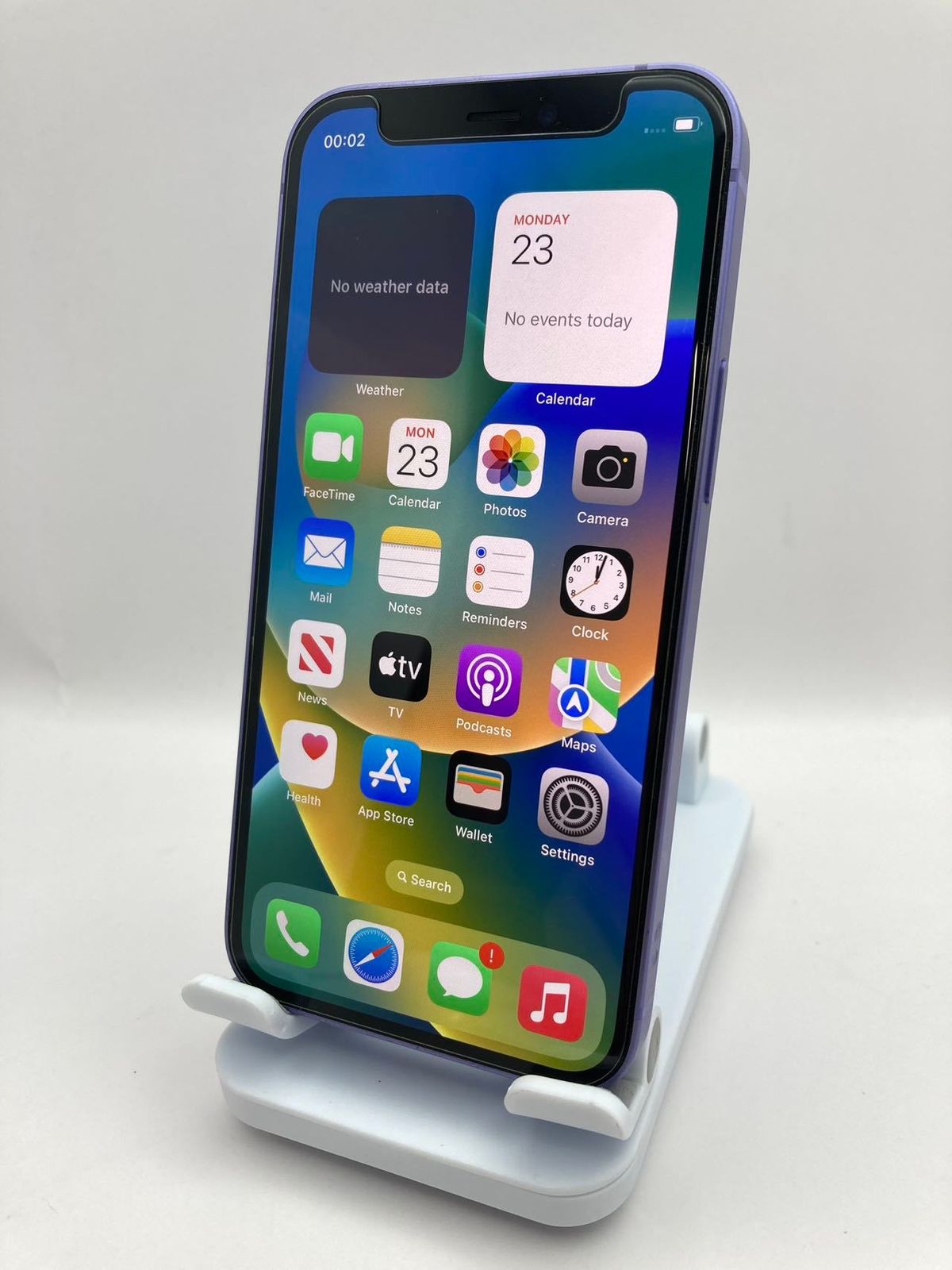 iPhone 12 mini， 64GB， パープル - 美品、充電器付き