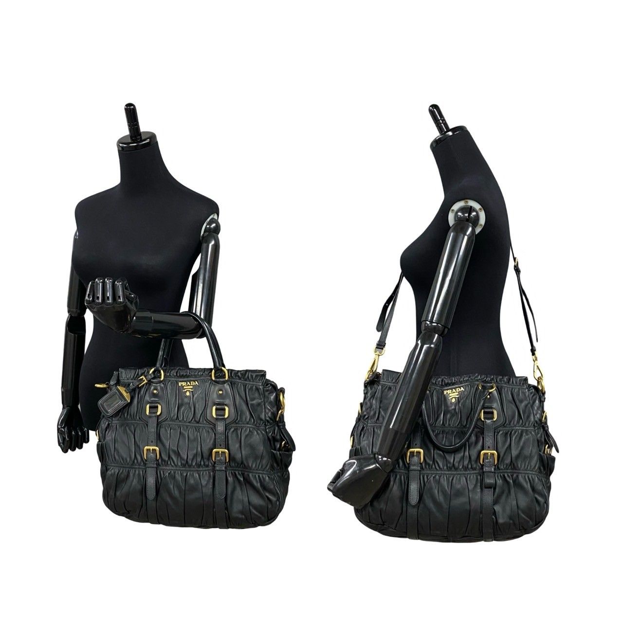 PRADA ブラック ボストンバッグ　極美品 Yahoo!オークション - 極美品 新品同様 PRADA プラダ ボストン