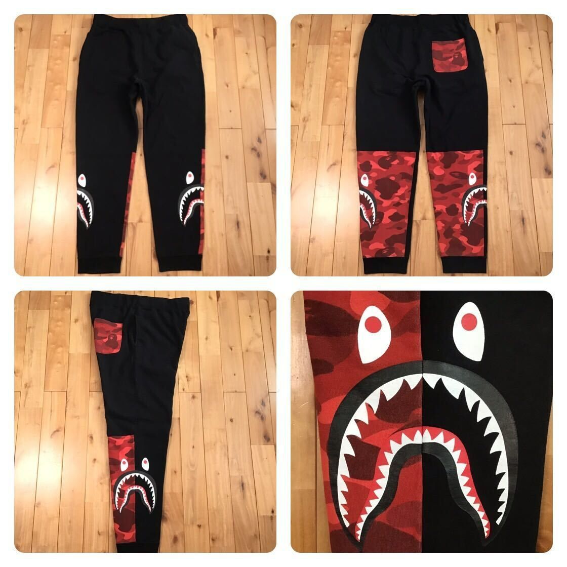 ☆XL☆ シャーク スウェットパンツ red camo × black shark pants a bathing ape BAPE シャーク エイプ ベイプ  アベイシングエイプ - メルカリ