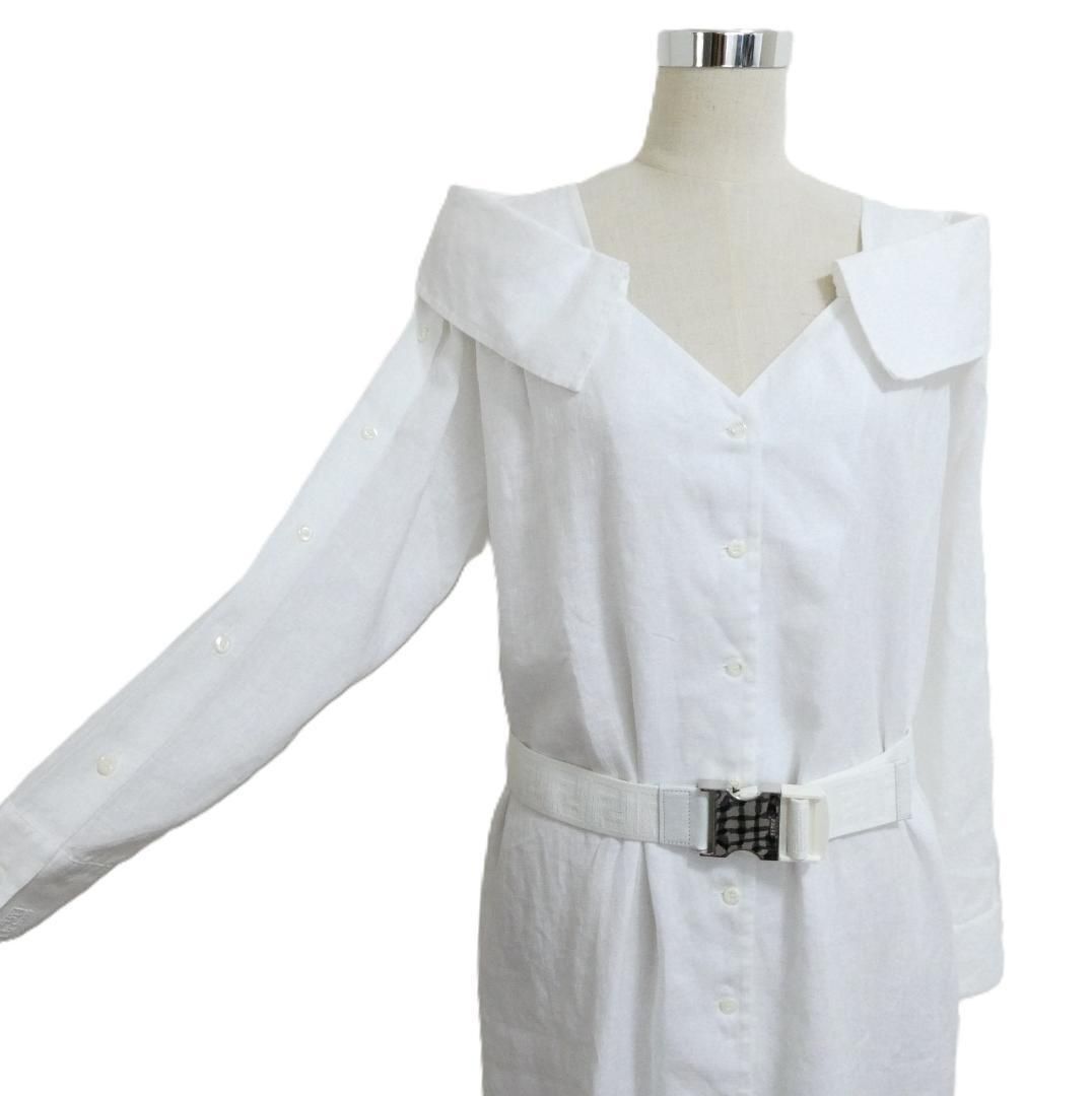 美品 FENDI フェンディ サイズ40 リネンシャツドレス ワンピース