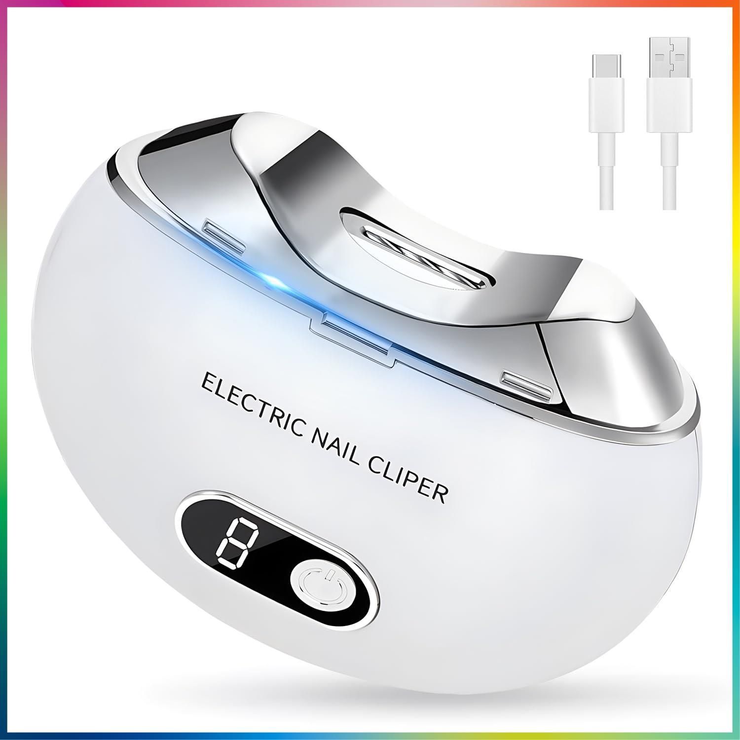 【新着商品】電動爪切り Fiico 自動爪切り 電動つめきり 3段階スピード 電動爪削り 電動爪やすり Type-C充電式 ワンタッチ LEDライト付き 簡単操作/安心/安全 爪切り 爪磨き 爪やすり付き 低騒音