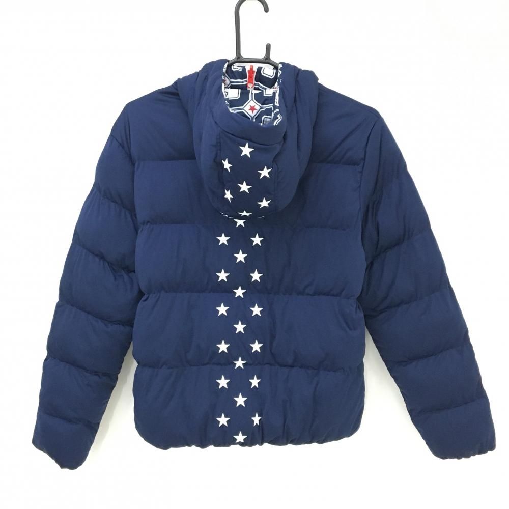 リバーシブル中綿ジャケット ネイビー×白