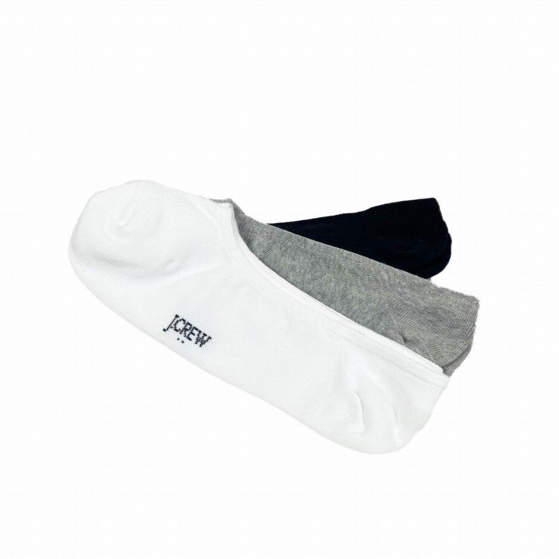 人気ブランド通販 ジェイクルー J.Crew メンズ Men's ソックス 靴下 3組セットフットカバー ワンサイズ グレー ブラック ホワイト