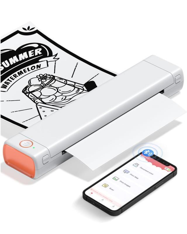 Phomemo M08F A4 無線サーマルプリンター ポータブルプリンター サーマルプリンター A4感熱紙対応 機能ルプリンター スマホ対応 PC対応 210mm×297mm感熱紙対応 プリンター本体 ホワイト