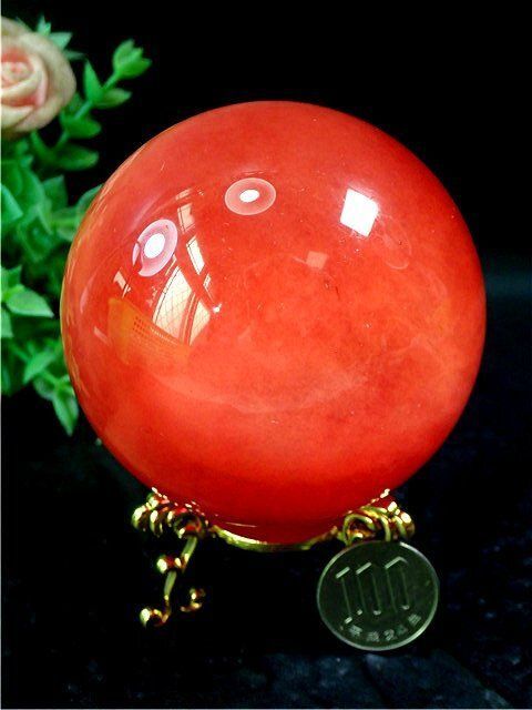 超綺麗☆赤水晶丸玉B79E1/34E40D - メルカリ