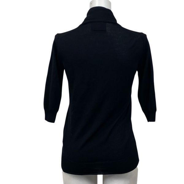  ドルチェアンドガッバーナ D-G プルオーバーニット ボウタイ 七分袖 黒 ウール L 11号 レディース S 5 V 319 五分袖 七分袖 ニット セーター