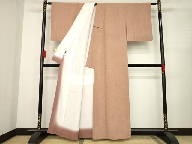 平和屋着物●人間国宝　初代　六谷梅軒(六谷紀久男)錐彫り　重要無形文化　財伊勢型紙　江戸小紋　草花文　正絹　逸品　未使用　AABF9578ph 平和屋着物○人間国宝 初代 六谷梅軒(六谷紀久男)錐彫り 重要無形文化