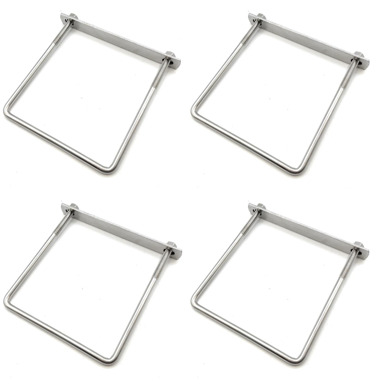 Color 角パイプ130ｍｍ用×2 bath-bath 駐車カーポート用 固定金具 コ型ボルト Uボルト アルミ柱に穴あけ必要無し 締付固定 固定ベース ステンレス製 2個セット 角パイプ130ｍｍ用×2