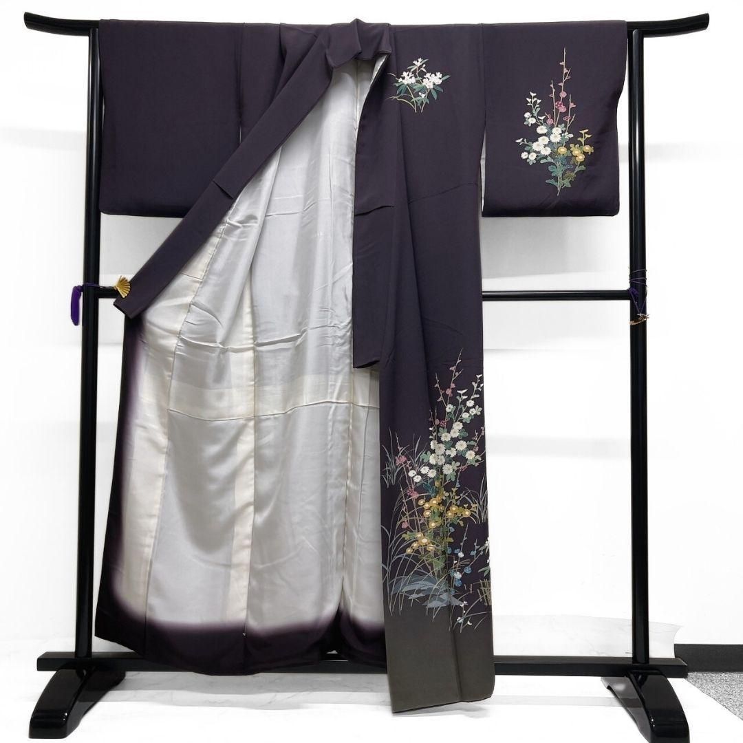友禅 菊花 桜花 撫子 花模様 付け下げ 桐紋 着物 102a p - メルカリ