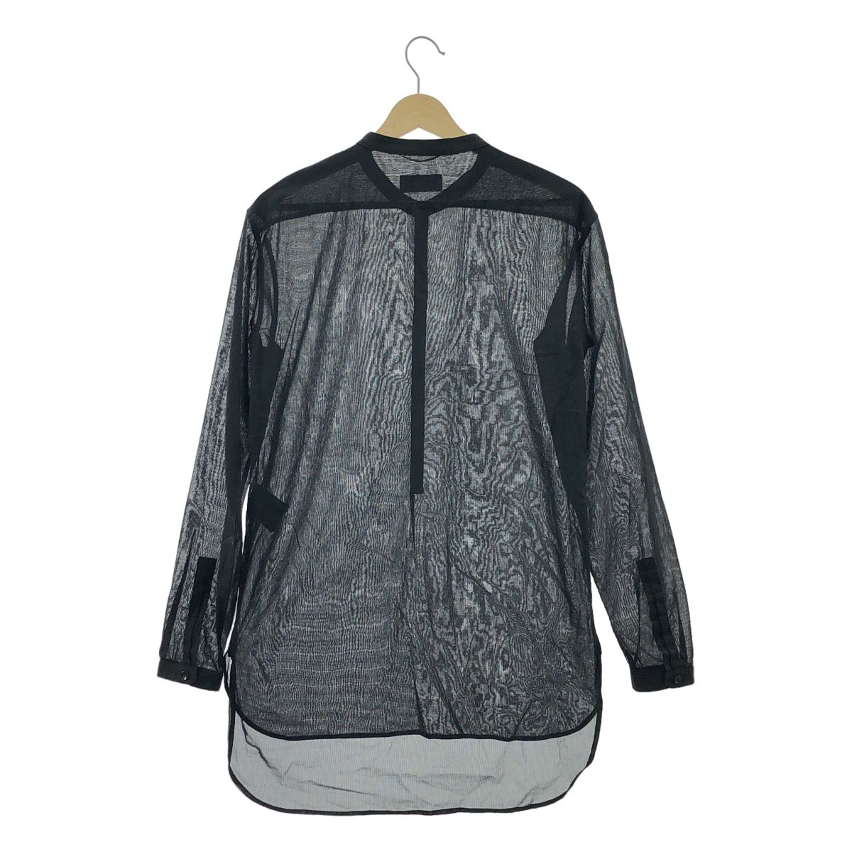 SAINT LAURENT PARIS / サンローランパリ | コットン ヘンリーネック シャツ | 36 | ブラック | レディース SAINT LAURENT PARIS / サンローランパリ | コットン ヘンリーネック