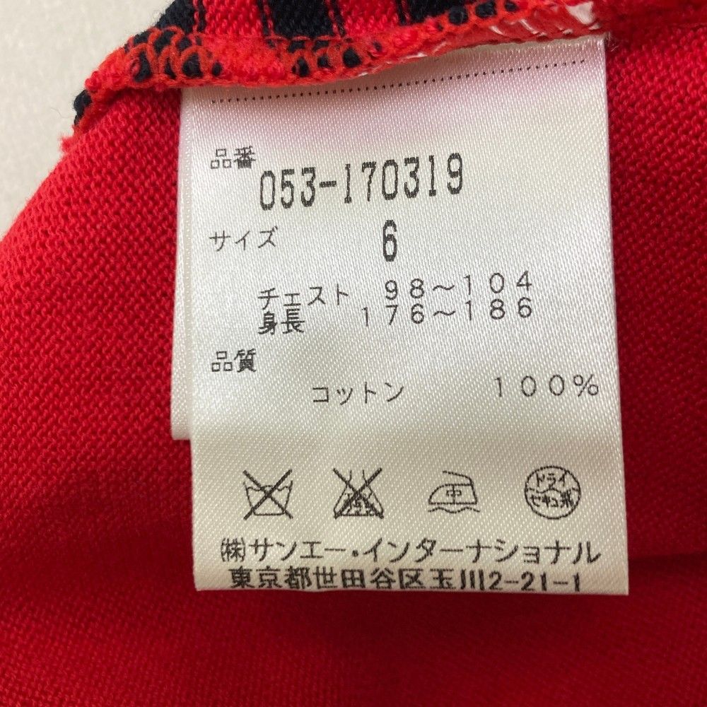 現行モデル　未使用級　パーリーゲイツ　ニット　薄手　6 XL 秋冬　白　赤 サイズ：6 PEARLY GATES パーリーゲイツ 長袖ニットセーター ボーダー