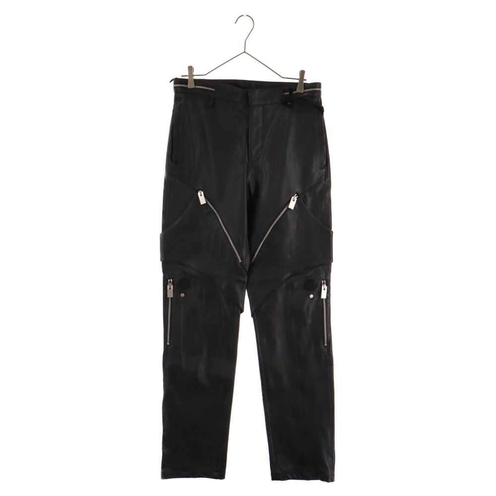 MONCLER / Zip Trim Leather Pants/G209Y2A00001/ブラック/モンクレール MONCLER (モンクレール) 1017 ALYX 9SM Zip Trim Leather Pants