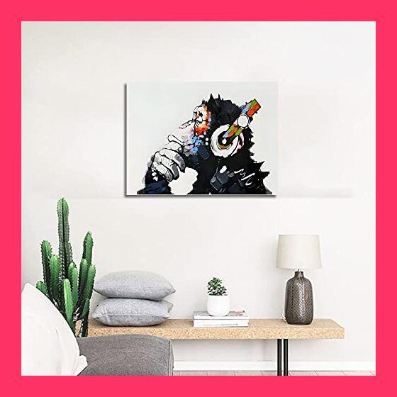 音楽を聴いている猿 ポスター バンクシー Banksy チンパンジー アート