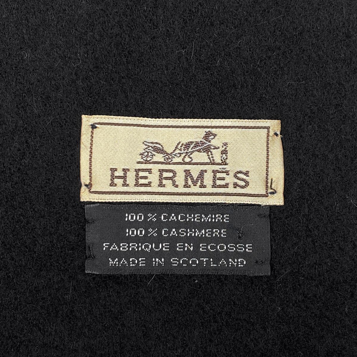 エルメス HERMES ロゴ マフラー フリンジ マフラー カシミヤ