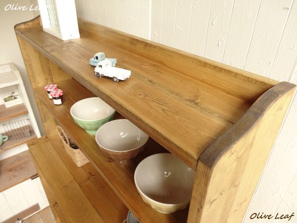 デザインオーダー可 ●H120飾り棚カップボード●ナチュラルブラウン●受注製作