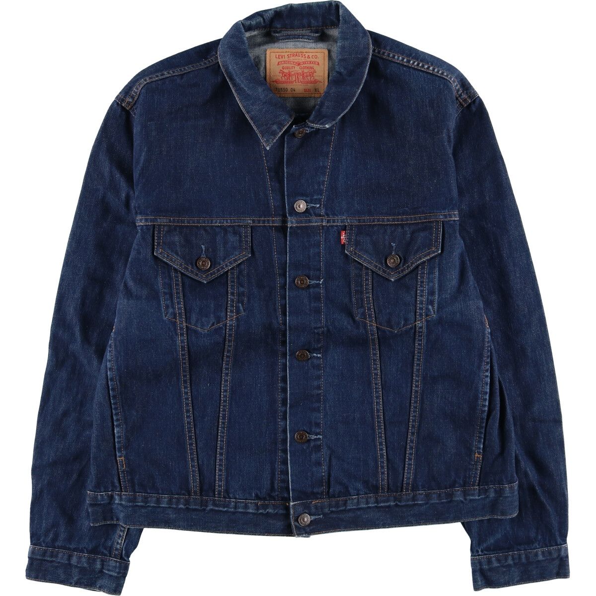 古着 濃紺 00年代 リーバイス Levi's 70550 04 ユーロモデル デニムジャケット Gジャン メンズXL相当/eaa515333