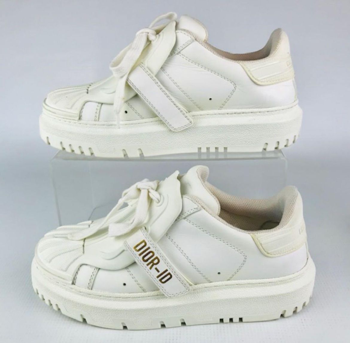 美品✨Christian Dior DIOR-ID レザースニーカー ロゴ 厚底 Christian Dior☆クリスチャンディオール・DIOR-ID レディース レザー