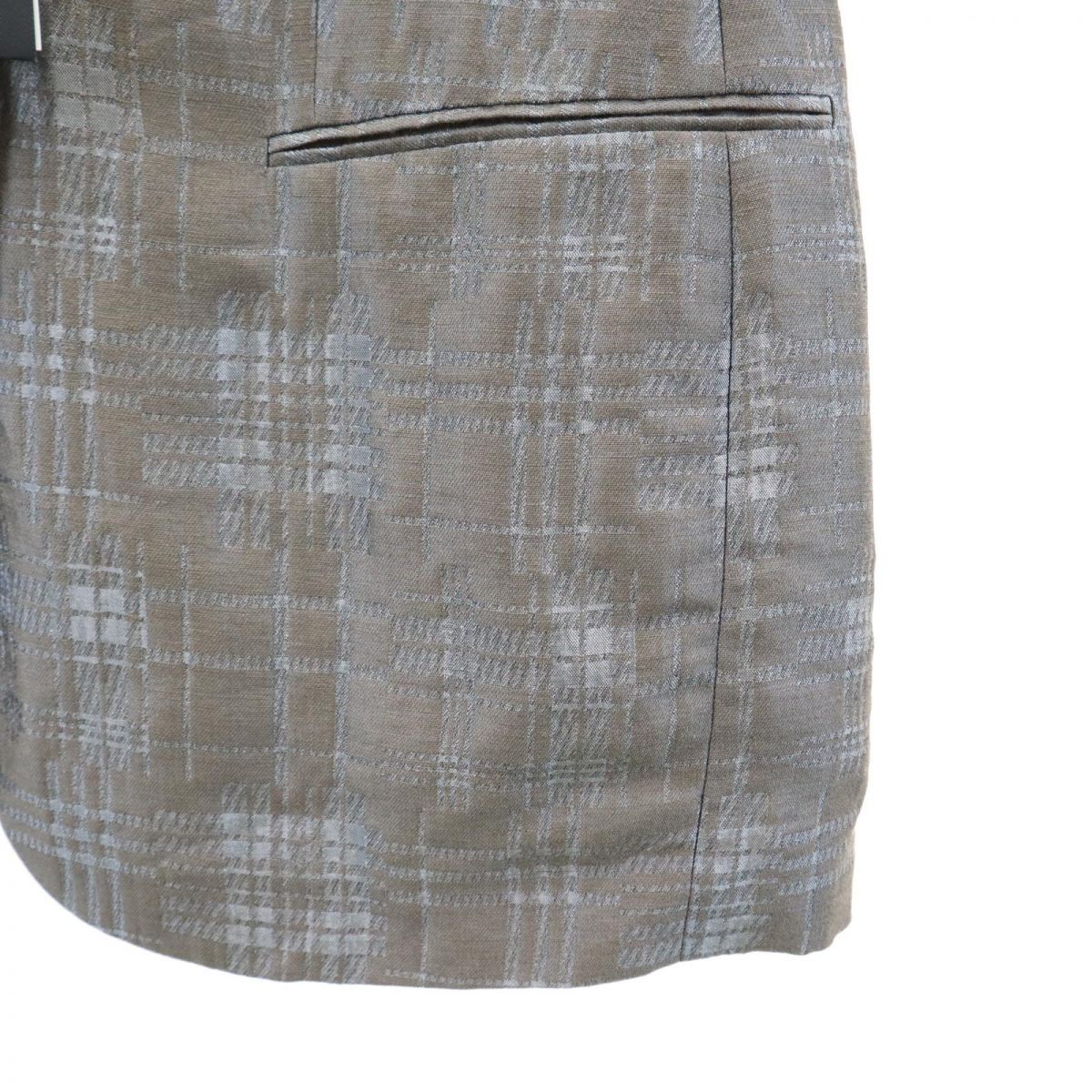 ジョルジオアルマーニ 未使用 イタリア製 チェック リネンブレンド  