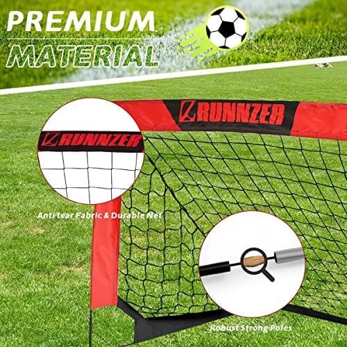 100cm_レッド 100cm 2個入セット L RUNNZER サッカー ゴール