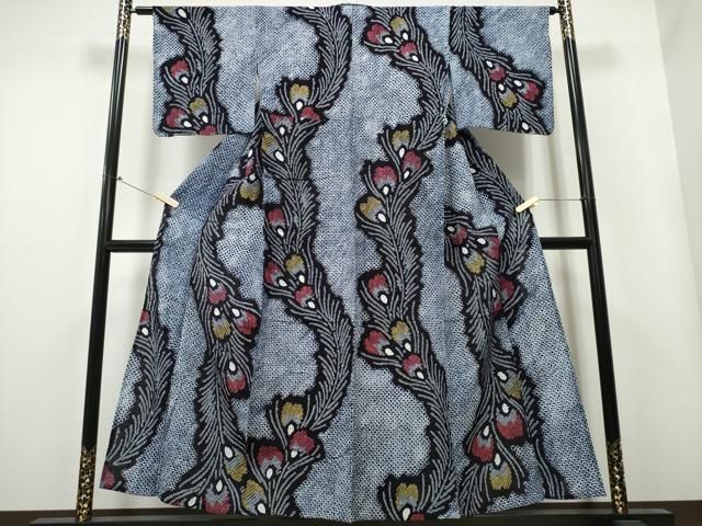 平和屋着物∴夏物 浴衣 有松鳴海絞り 孔雀羽文 綿 ♥ CAAY4510ng