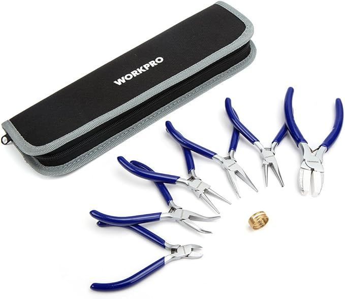【在庫処分】【完全版】WORKPRO アクセサリー用工具セット 8点セット 手芸ペンチセット ペンチ 平ペンチ 丸やっとこ ニッパー 精密手作り ビーズ製作 クラフト ハンドメイド DIY 道具 スプリン