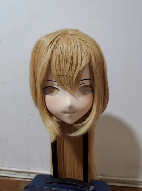 全頭マスク カツラ付き ロック付き NO.451 ドール ヘッドロリータ人形 コスプレ 変身 仮装 着ぐるみ kigurumi 二次元