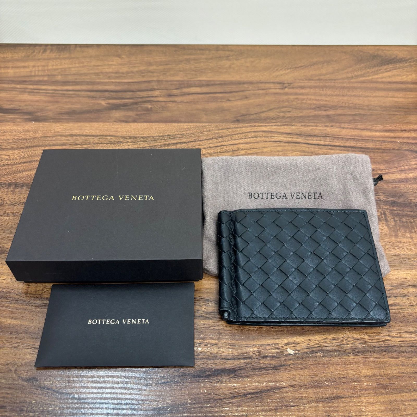 良品 1838 SAINT LAURENT マネークリップ カサンドラ シボ革 良品 1838