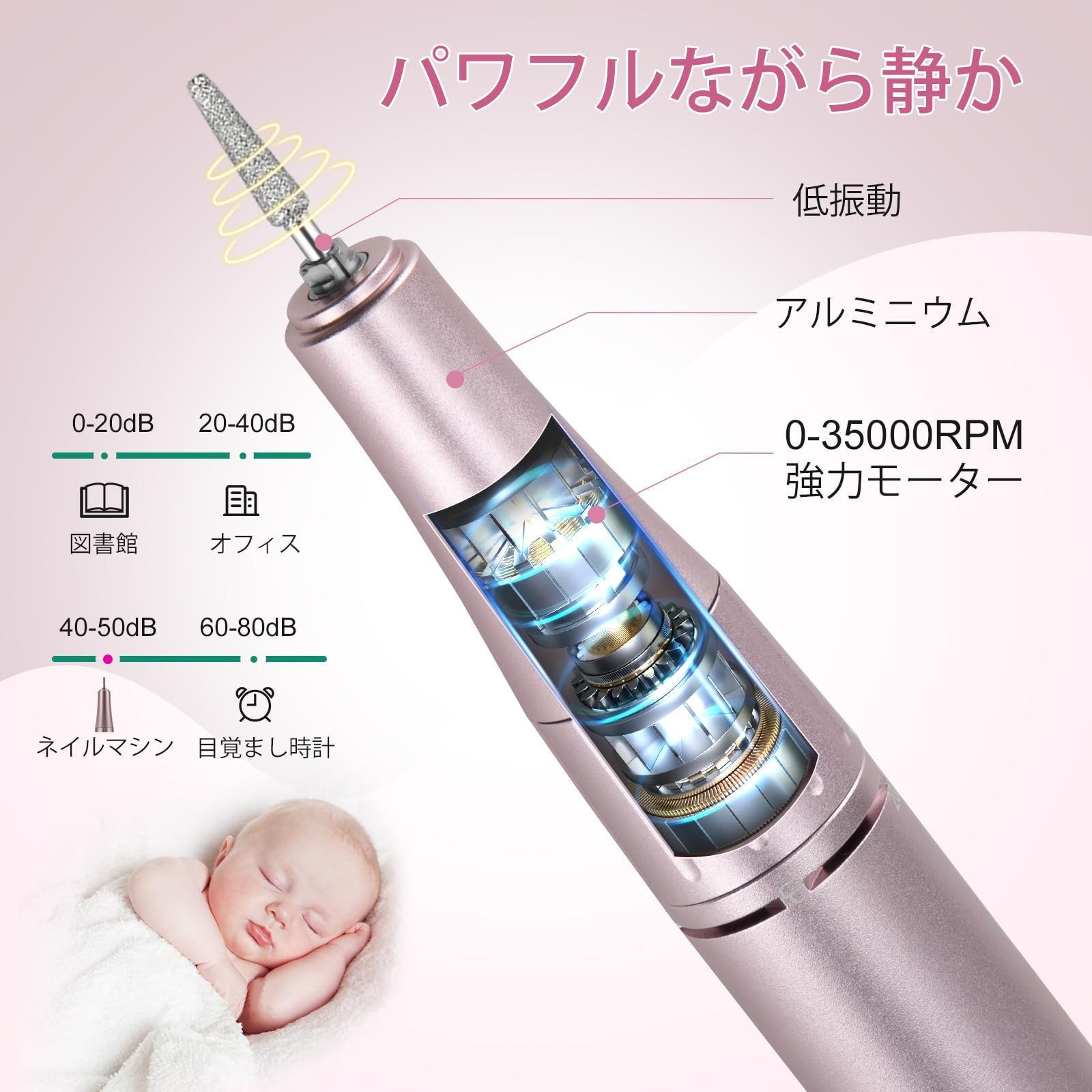 ネイルマシーン Amazon.co.jp: L'UGX 電動ネイルマシン 35000RPM ブラシレス