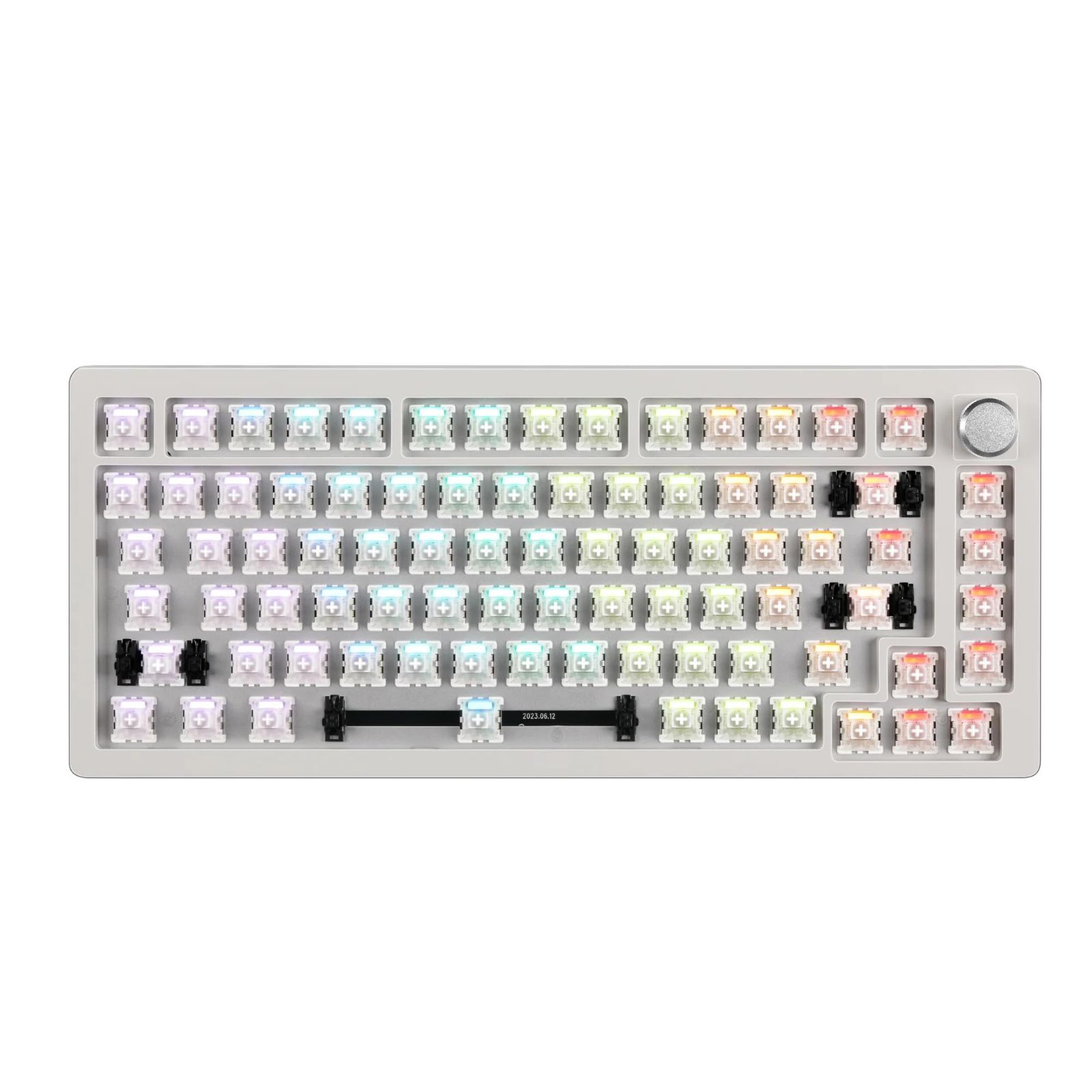 DrunkDeer A75 ラピッドトリガー メカニカルキーボード TKL ゲーム用 高速反応 磁気スイッチ RGB 有線 USB コンパクト 82キー  ノブ付き ホワイト ベアボーン キーキャップなし - メルカリ