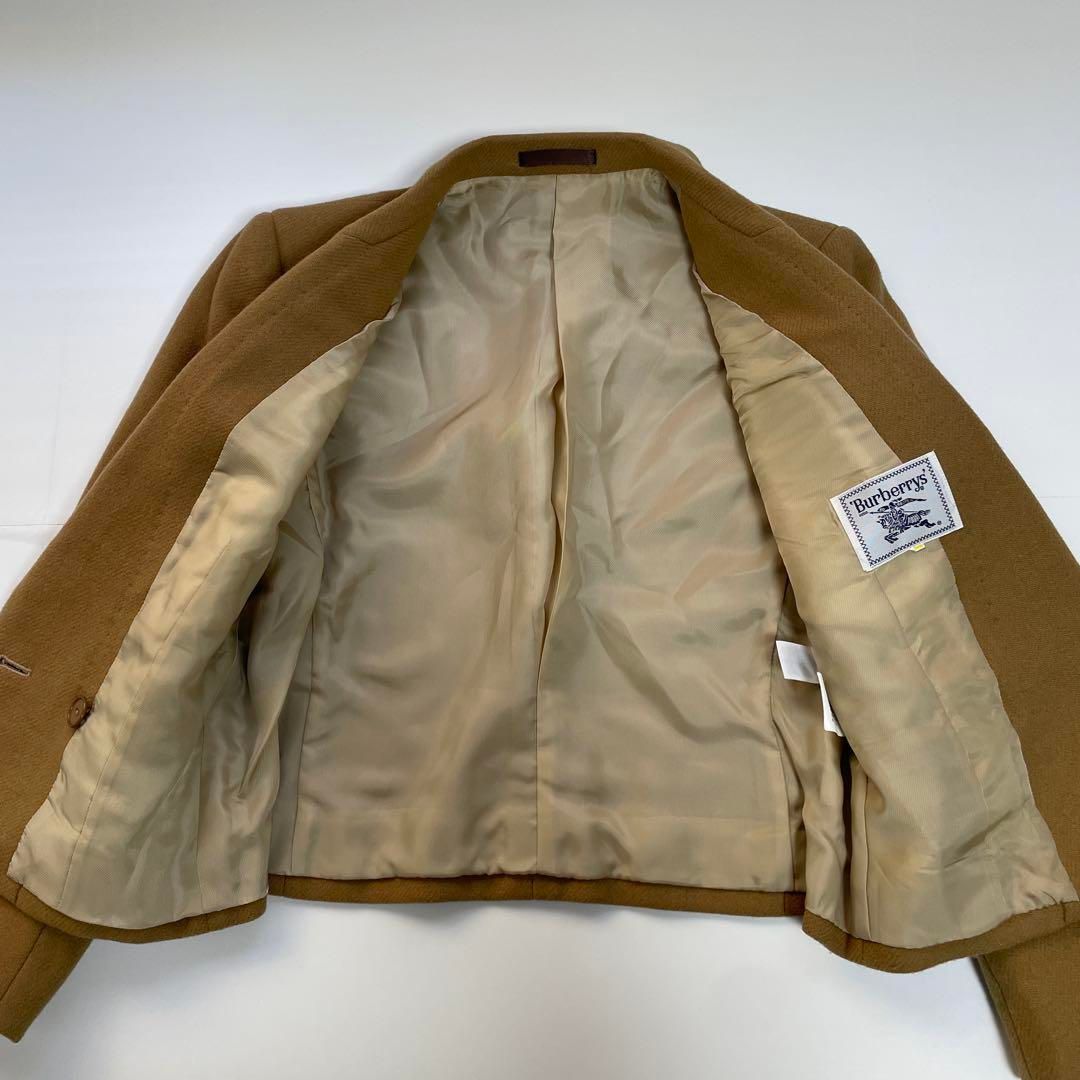 美品 Burberrys ダブルジャケット ベージュ 11号 サマーウール BURBERRYS バーバリーズ ベージュ ダブルブレスト ジャケット ウール
