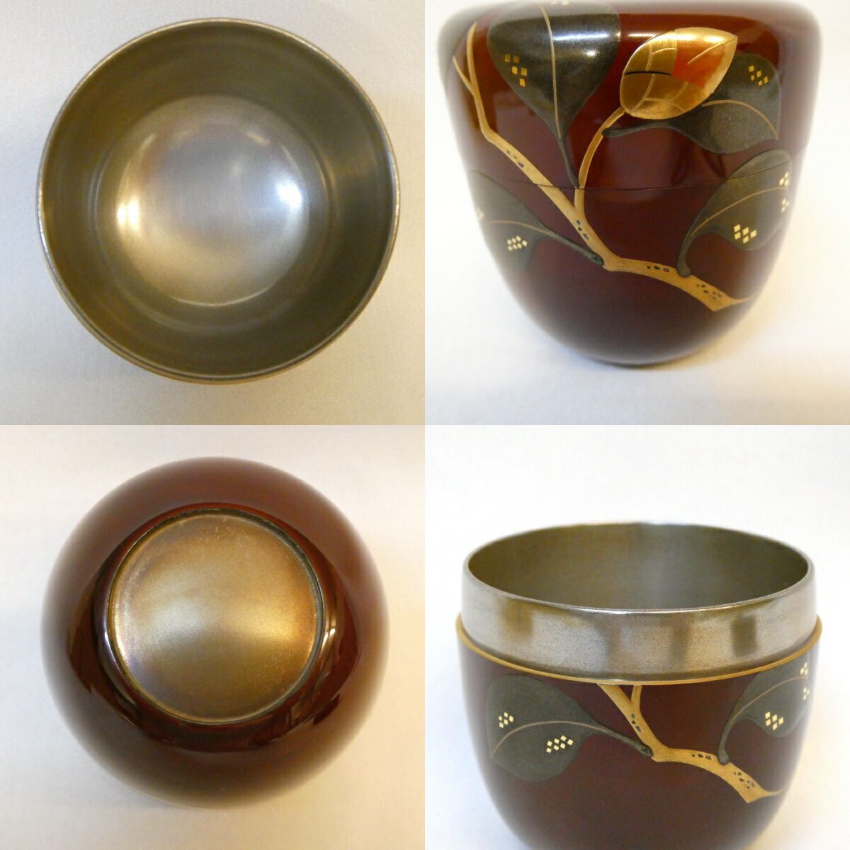 茶道具　薄茶器　山中塗蒔絵師　多田桂寛作　露地蒔絵中棗　超美品！！ 茶道具 薄茶器 山中塗蒔絵師 多田桂寛作 露地蒔絵中棗 超美品