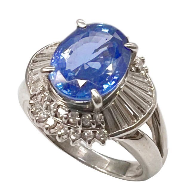 Pt850 プラチナ リング ルビー 0.55ct ダイヤモンド 0.27ct V字