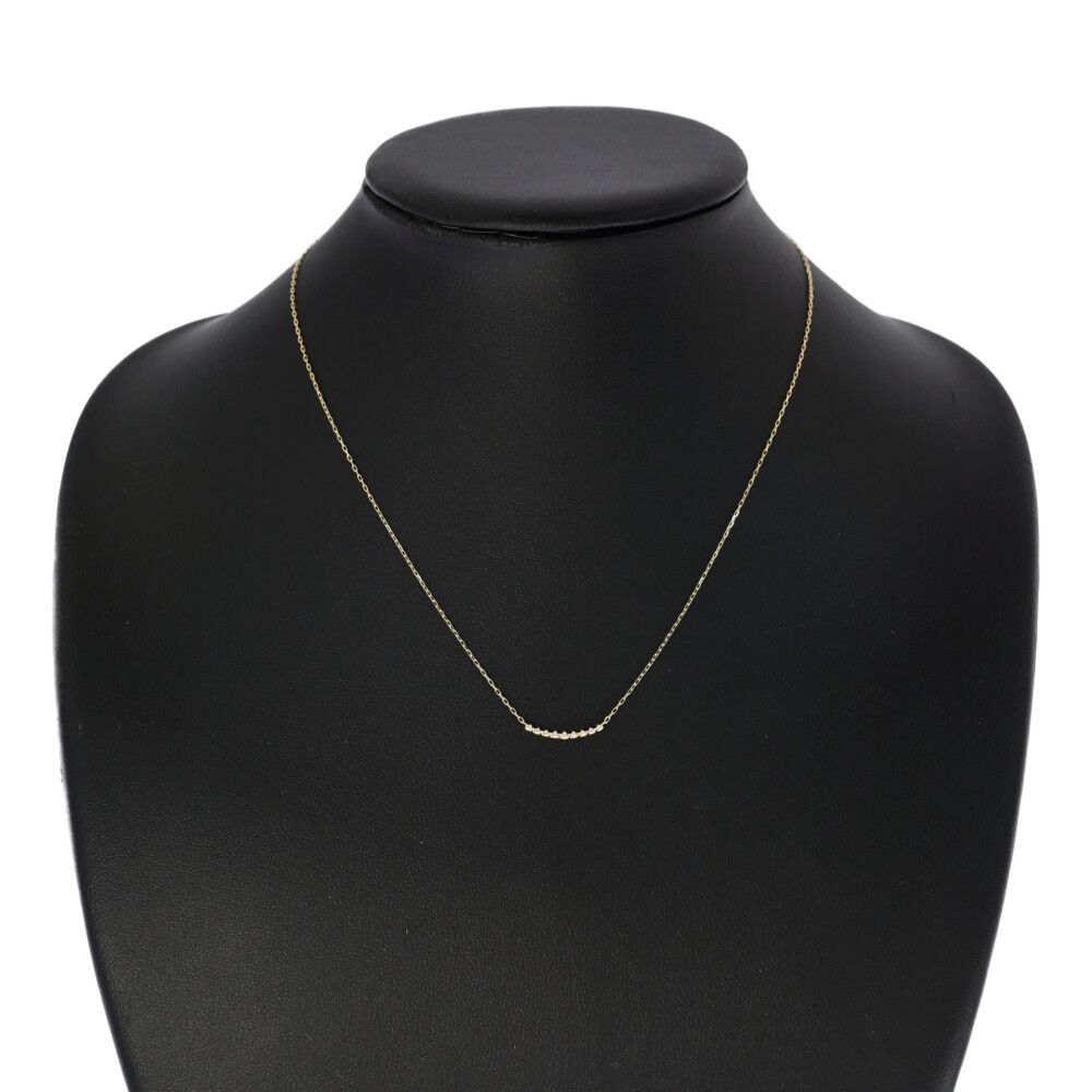 agete アガット 9P・ダイヤモンド ネックレス/K18YG/750-1g/0.05ct