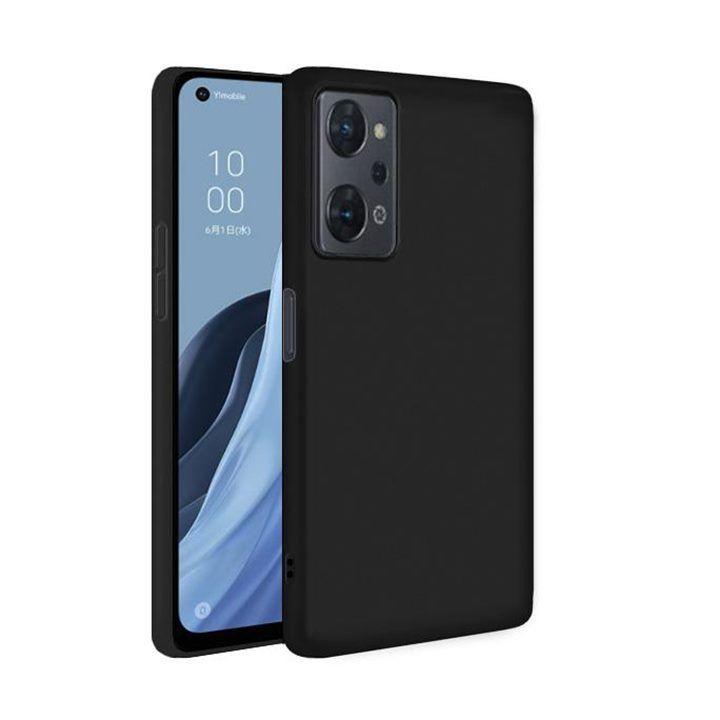 【マイク難あり、ケース、液晶カバー付き】OPPO RENO 9A　ナイトブラック OPPO Reno 9A ソフトケース ブラックケース 耐衝撃 スマホケース