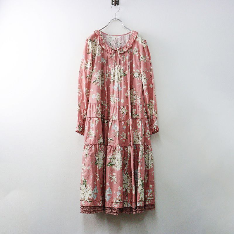 2020年ピンクハウス PINK HOUSE A2103FA562 ローエングリンプリントワンピース┃ピンク ティアードドレス 2400014617160