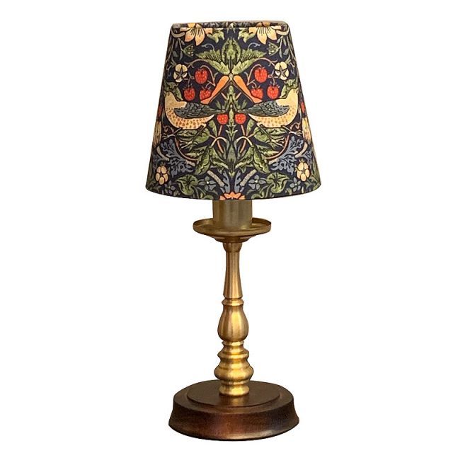 ウィリアムモリス テーブルランプ Strawberry Thief いちご泥棒柄 ミニ