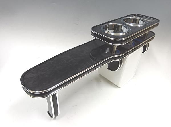 30ヴェルファイア|アルファード前期 15|1～ フロントテーブル ブラックウッド BKｘシルバー 携帯右