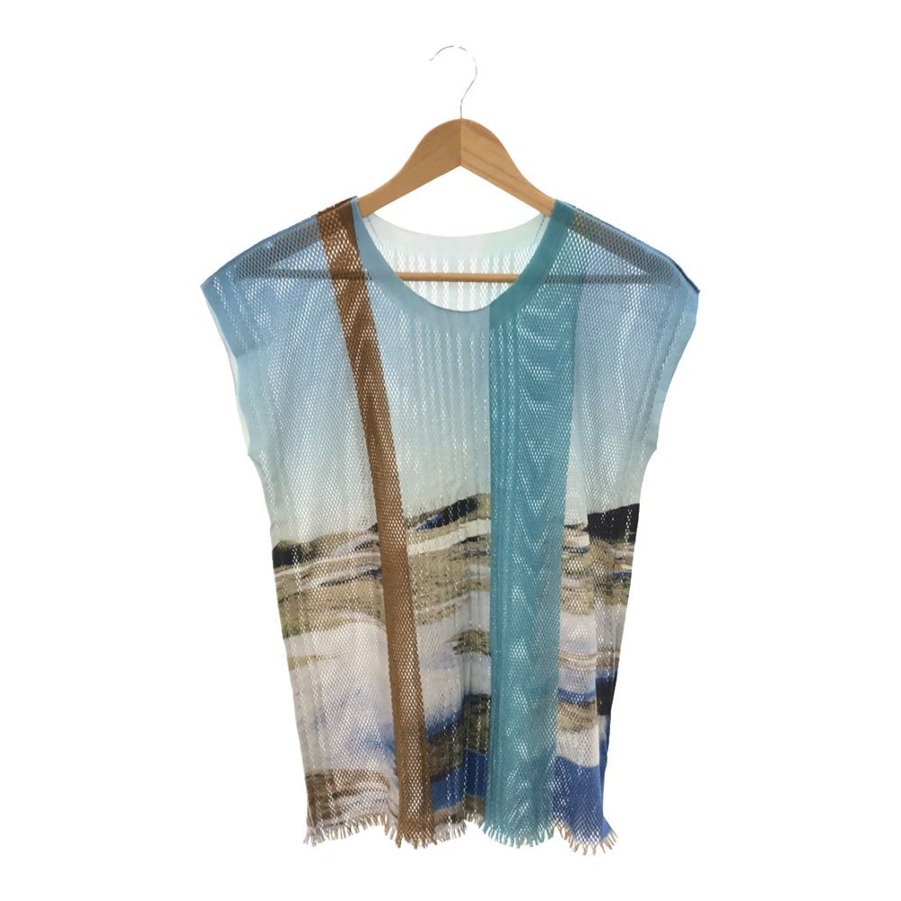 ISSEY MIYAKE - 美品 ISSEYMIYAKE イッセイミヤケ IM82KK725 メッシュトップス 2 半袖 風景柄 プリント レディース AY5761W2 美品 ISSEYMIYAKE イッセイミヤケ IM82KK725 メッシュトップス 2