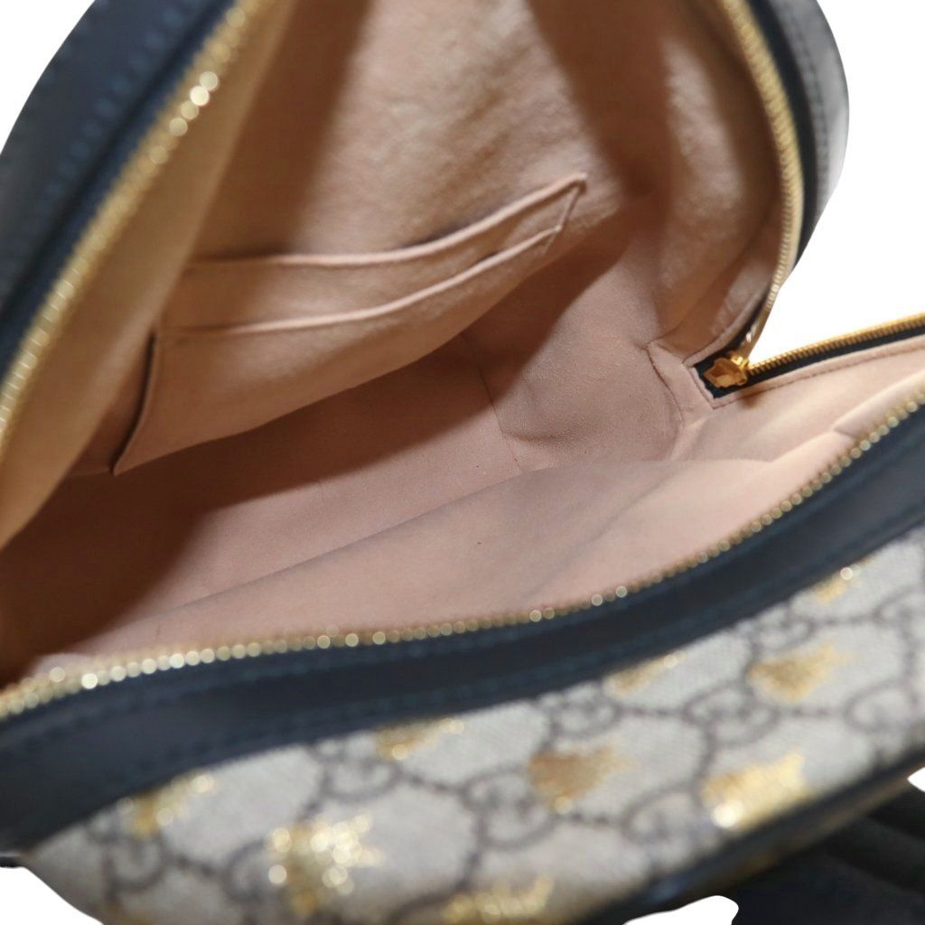グッチ GUCCI GGスプリーム ビー リュックサック デイパック グレージュ 黒 ブラック 427042 AQ OS OH DECORATOM_COM_BR