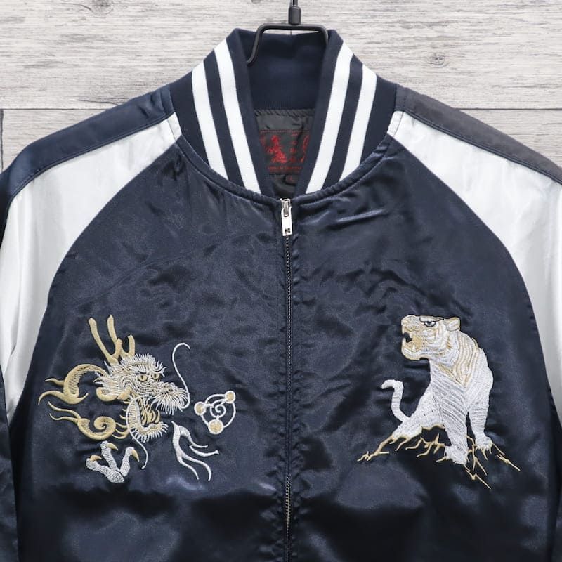 新品 メンズ スカジャン 龍 竜 虎 ブルゾン アウター ジャンパー