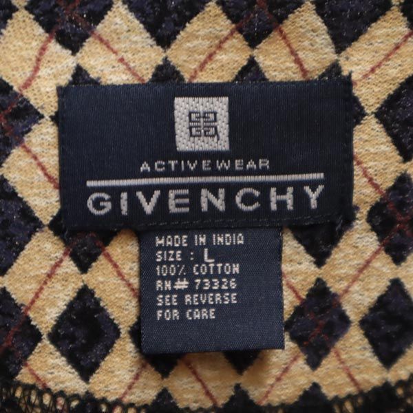 ジバンシィ 総柄 半袖 ポロシャツ L ベージュ系 GIVENCHY ロゴ刺繍 