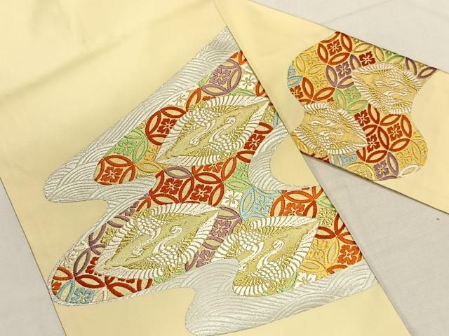 平和屋着物□極上 八寸名古屋帯 舞花文 黒地 逸品 DZAA7759kh5 平和屋