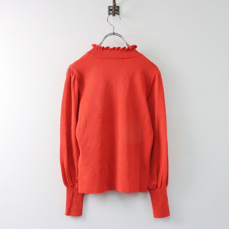M'S GRACY - 美品 2023AW エムズグレイシー M'S GRACY フリルネックニットプルオーバー 38/レッド トップス セーター【2400013885812】 美品 2023AW エムズグレイシー M'S GRACY フリルネックニット