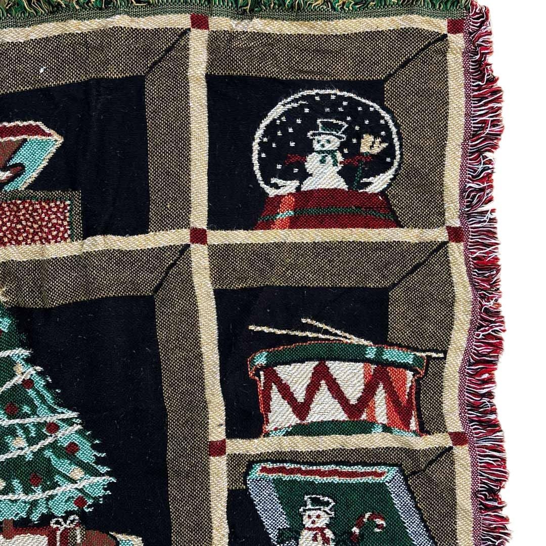 vintageラグ カーペット USA製 テディベア クリスマス 2149