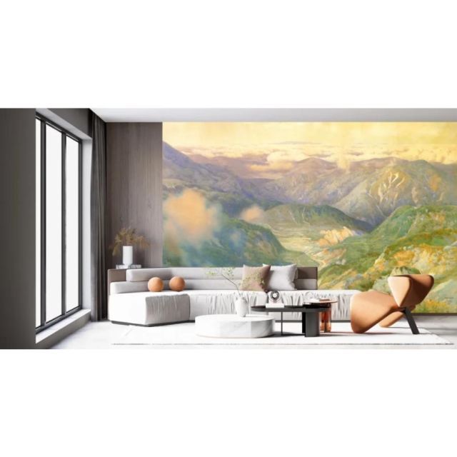 柚木沙弥郎「時計台の森」ガラス絵 肉筆 直筆サイン入 共シール 民藝