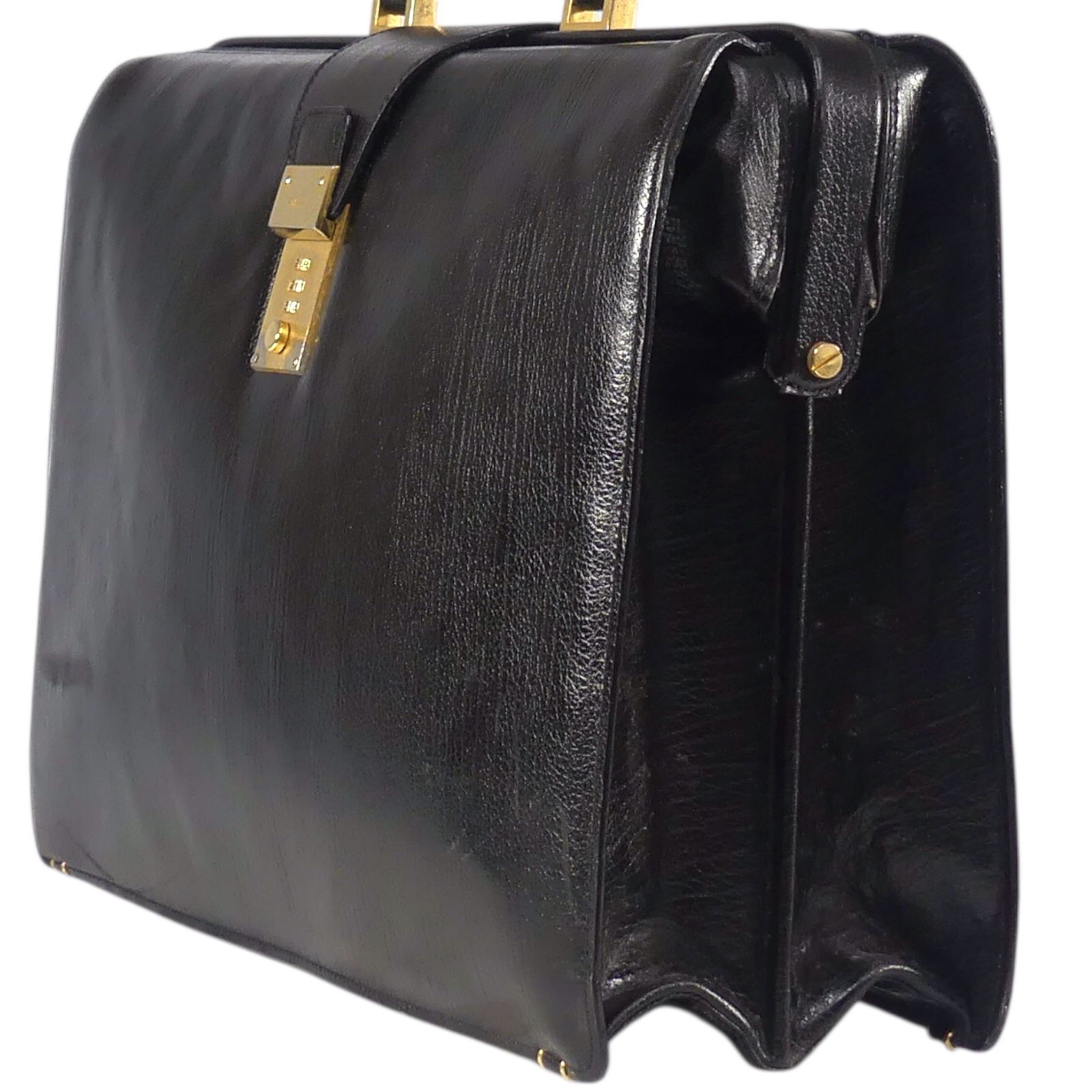 BALLY「バリー」 黒レザー ビジネスバッグ 鍵付き