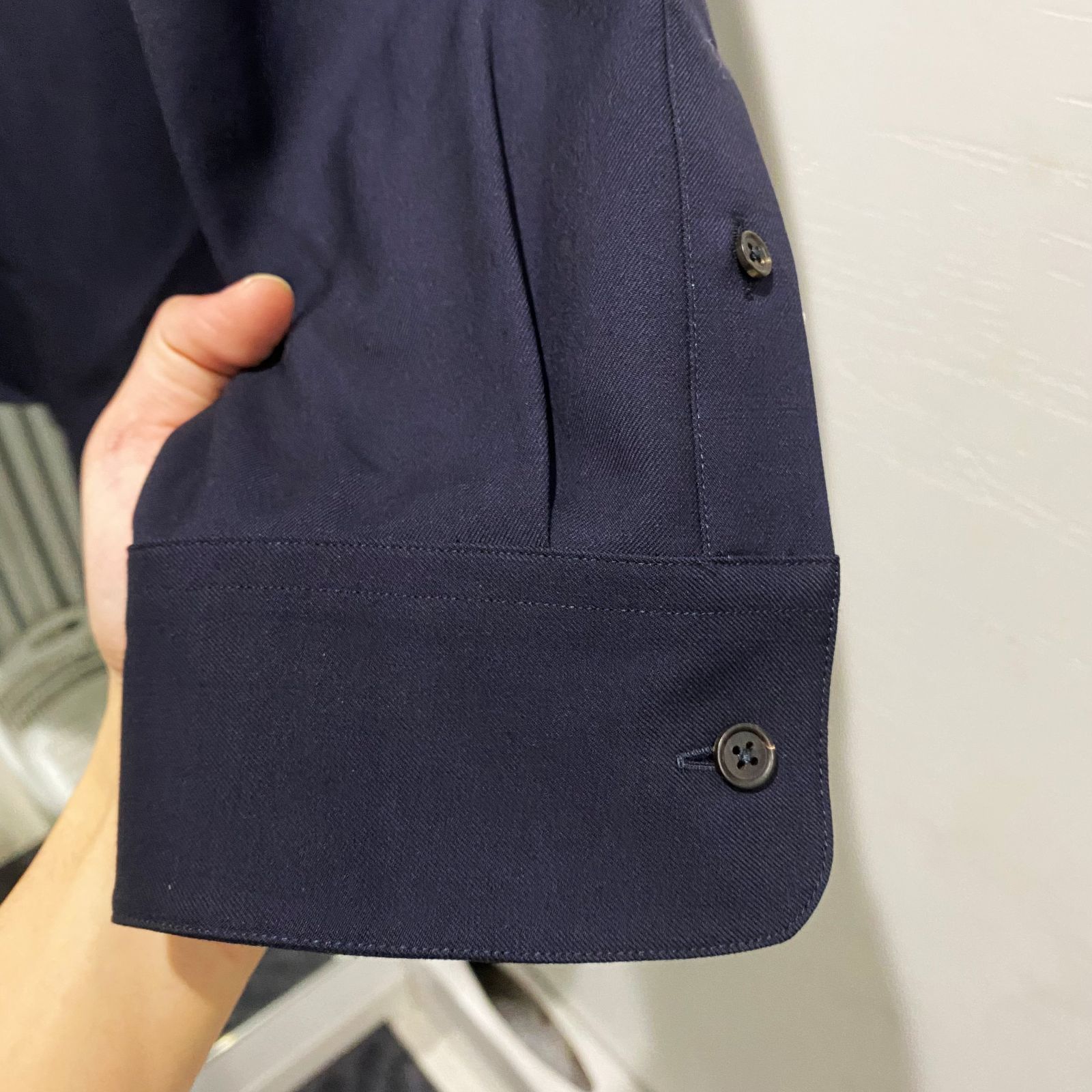 THE ROW ザロウ Beto Shirt in Wool 長袖シャツ ネイビー size-S 283 