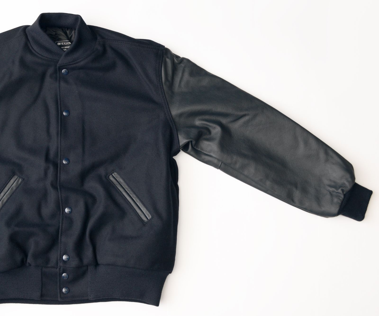 31.ダークネイビー無地 HOLLOWAY/ホロウェイ レザー/メルトン