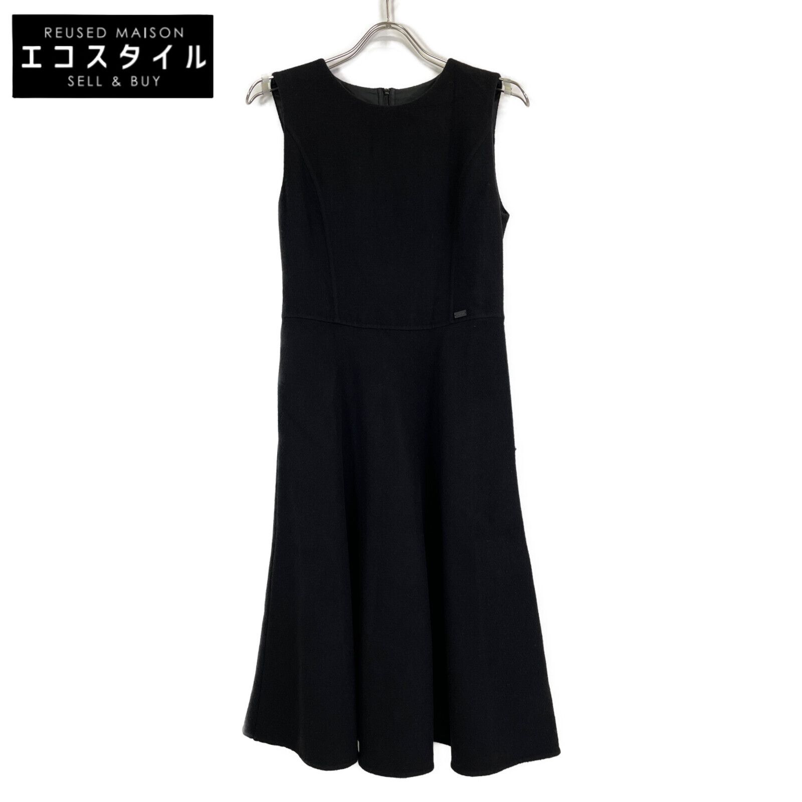 FOXEY フォクシー 36295 ﾌﾞﾗｯｸ ｶｼﾐﾔｳｰﾙ ﾉｰｽﾘｰﾌﾞ ﾜﾝﾋﾟｰｽ 38